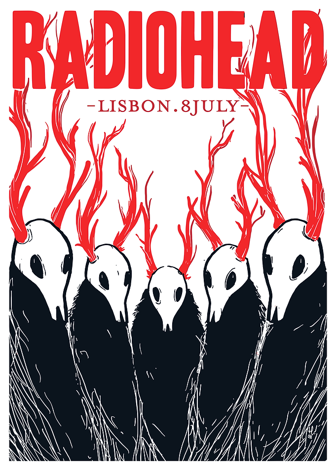 Radiohead Lisbon Concert Poster