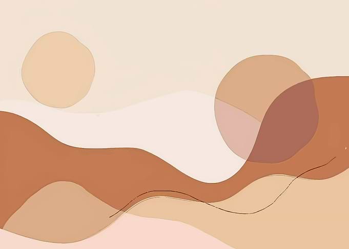 Abstract Landscape with Circles and Waves