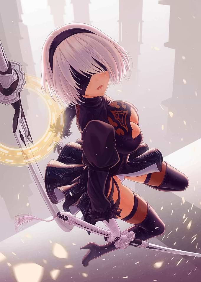 2B Nier Automata Anime Character Art