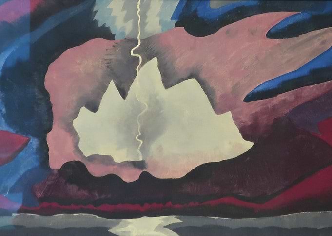Abstract Landscape with Lightning Painting