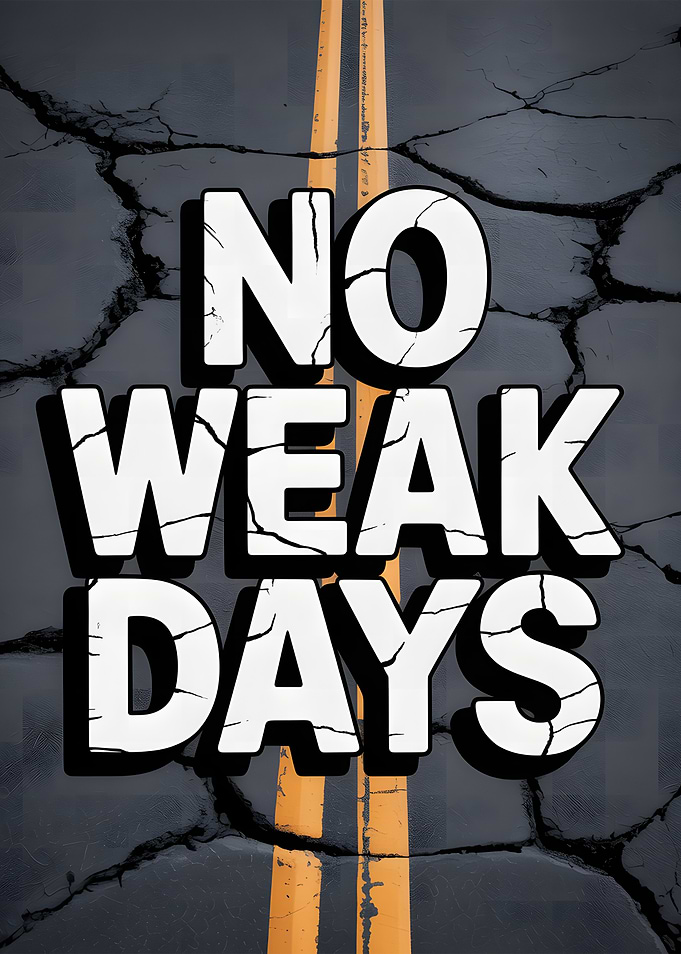 No Weak Days Motivational Poster