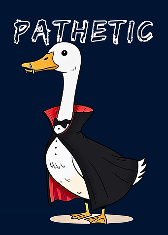 Pathetic Vampire Duck Cartoon Illustration