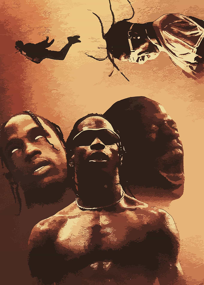 Travis Scott Portrait Collage