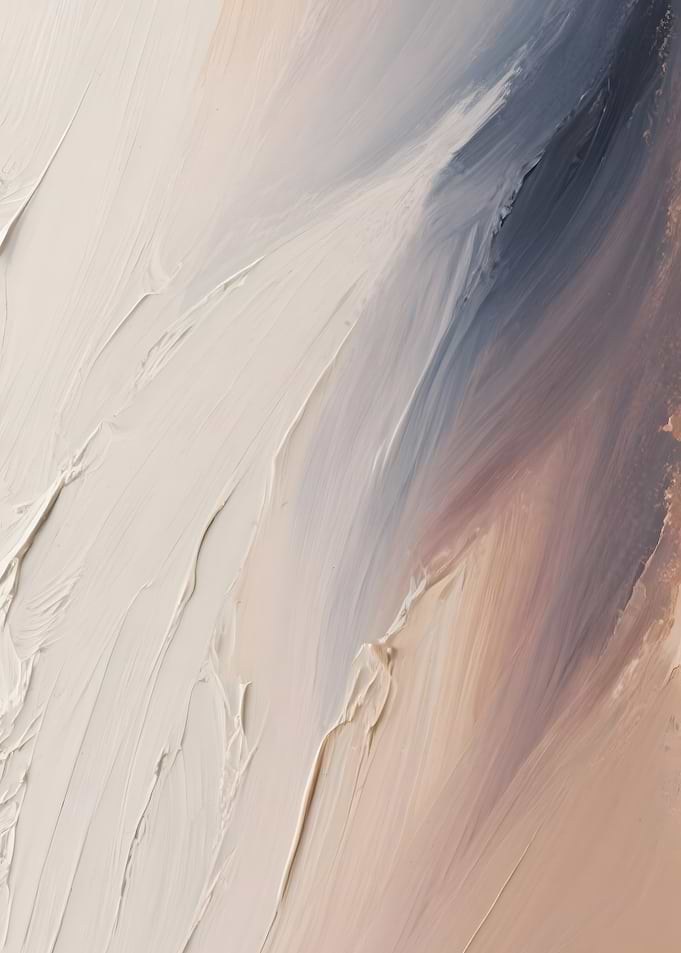 Abstract Painting with Cream and Blue