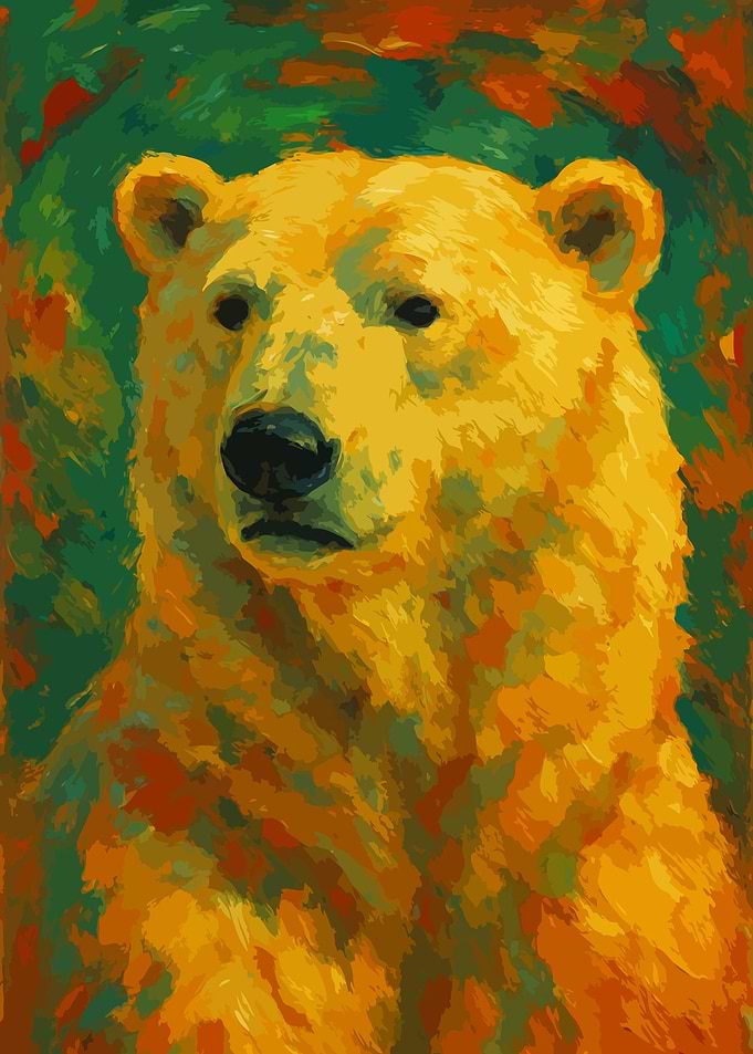 Polar Bear Portrait Painting