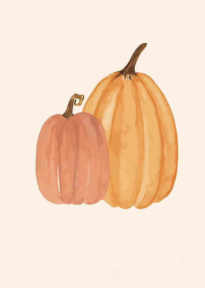 Rustic Fall Pumpkins – Watercolor Autumn Farmhouse Wall Art