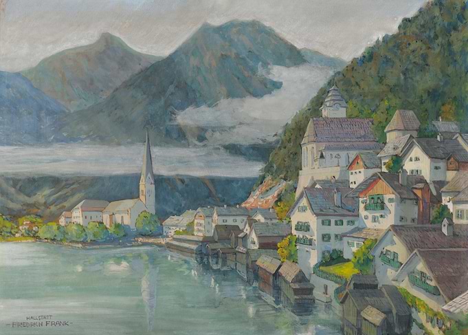 Hallstatt Austria Painting by Friedrich Frank