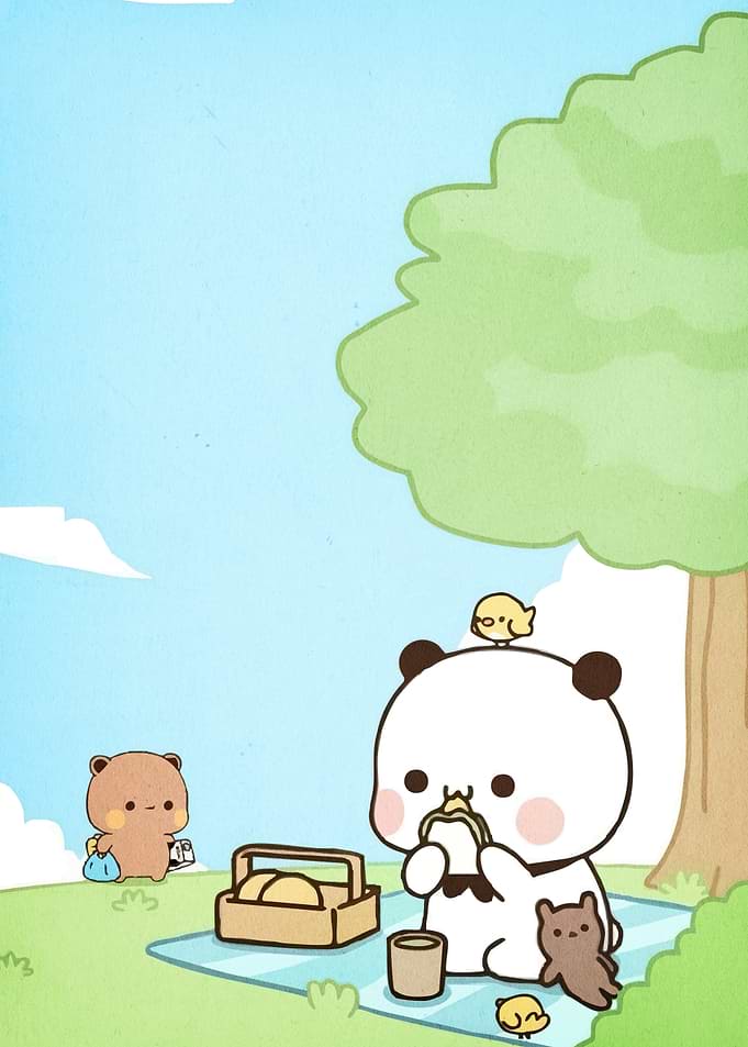 Cute Bears Picnic Under Tree