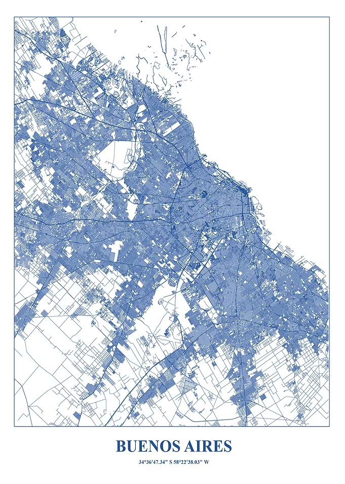 Buenos Aires City Map Blueprint