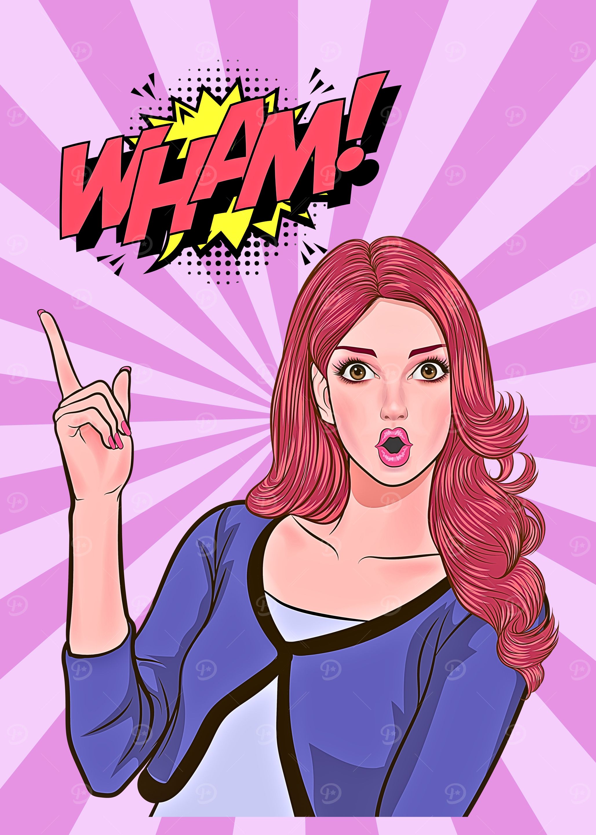 Pop Art Woman with WHAM! Speech Bubble
