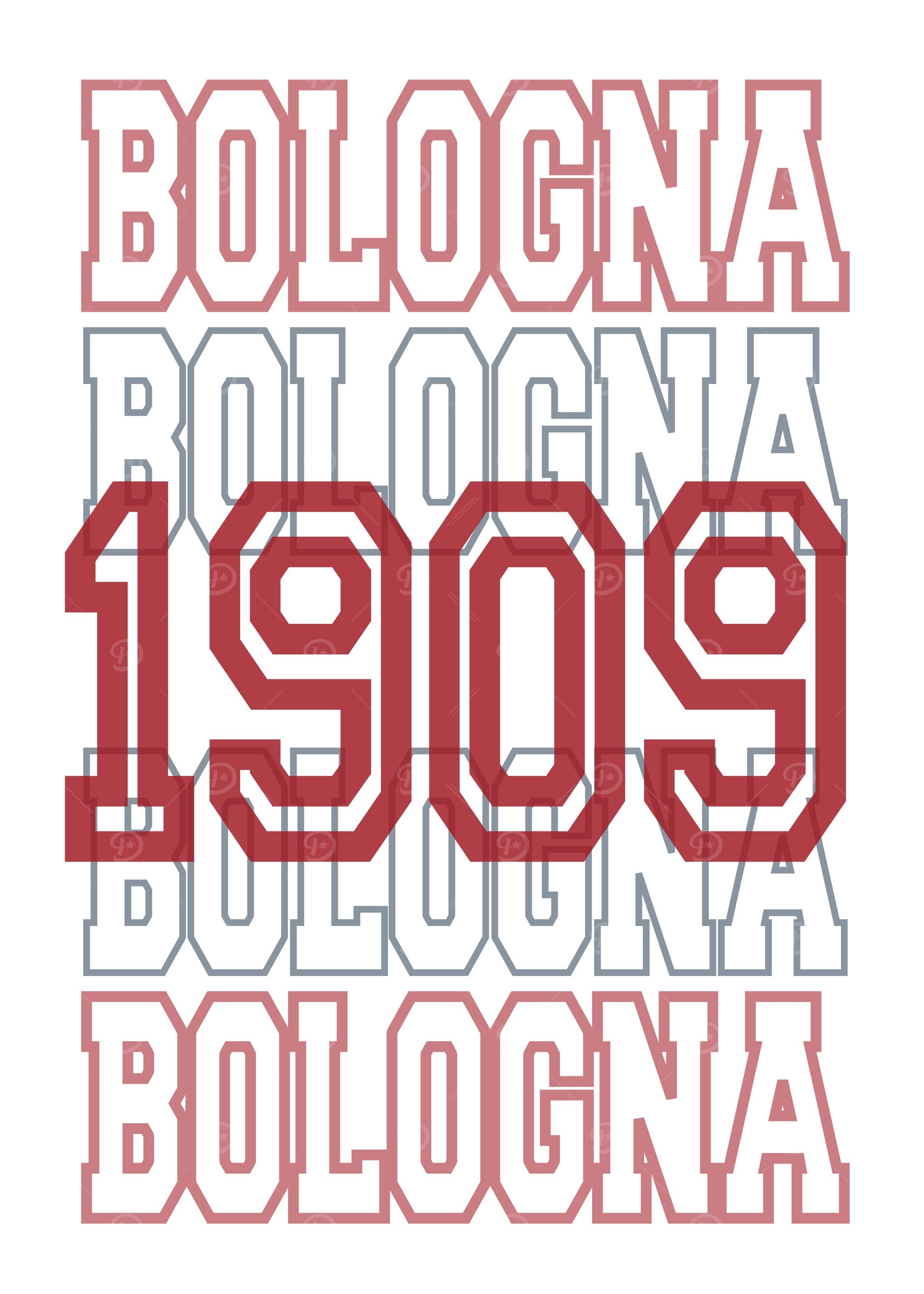 Bologna 1909 Text Art