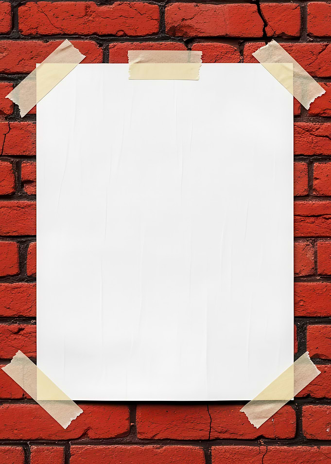 Blank Poster on Brick Wall
