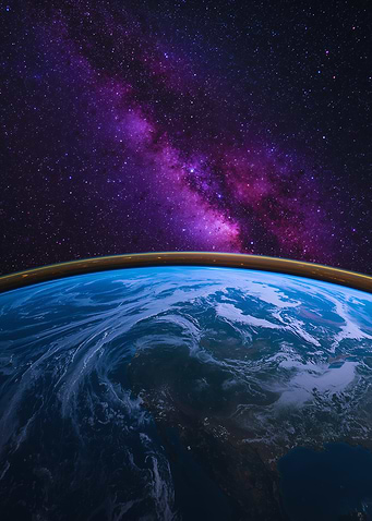 Earth and Milky Way Galaxy