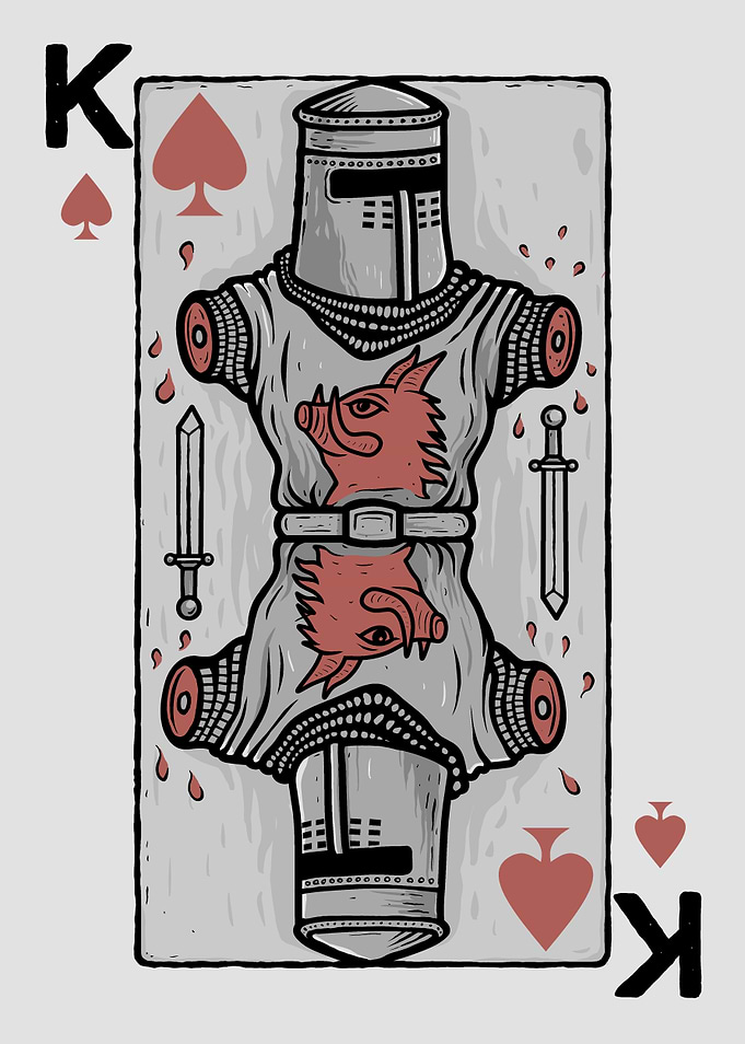 King of Spades Knight Card