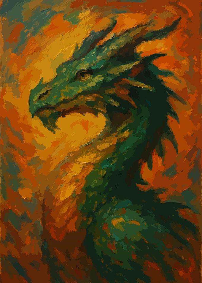 Green Dragon Painting Art