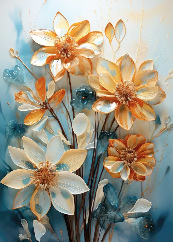 Floral Arrangement with Translucent Petals