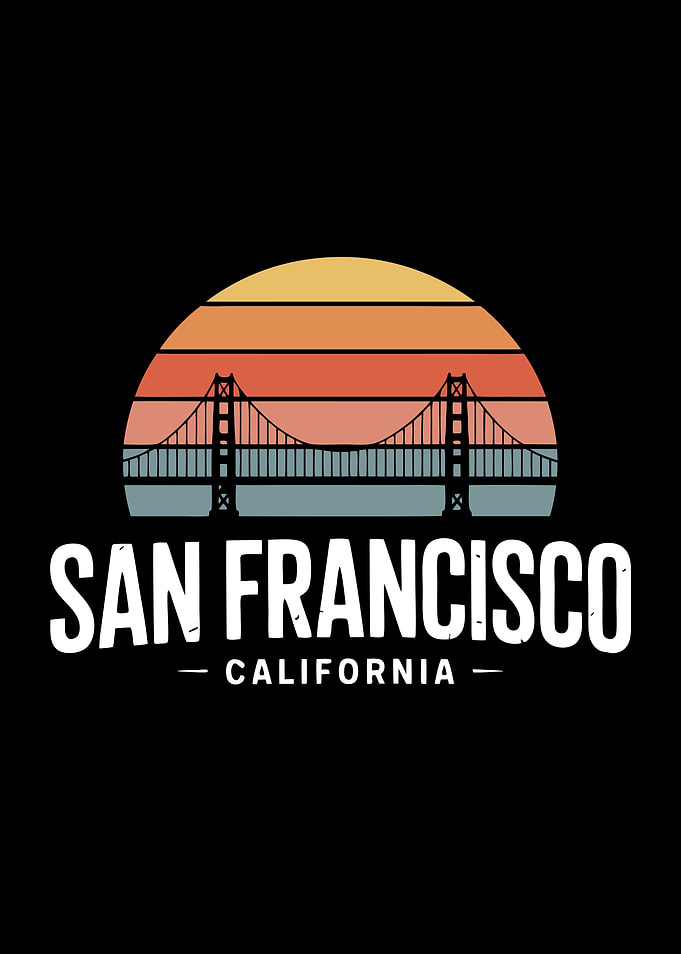 San Francisco Golden Gate Bridge Retro