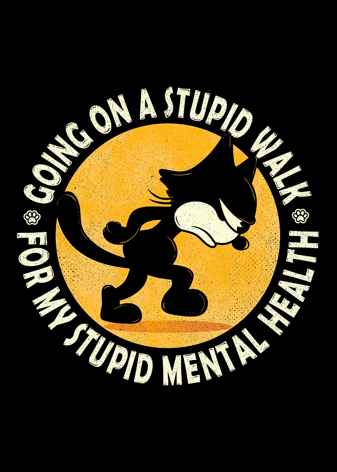 Cartoon Cat Mental Health Walk