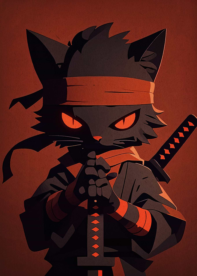 Ninja Cat with Sword