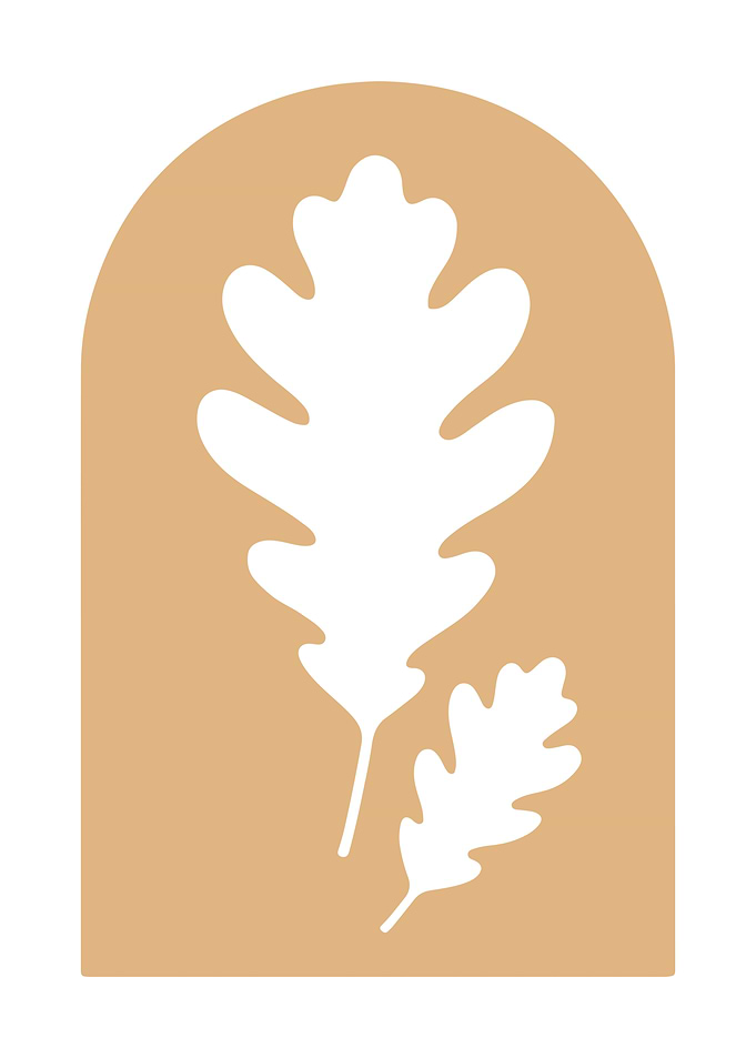 Oak Leaves Minimalist Art