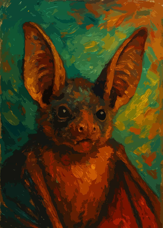 Bat Portrait Painting Art