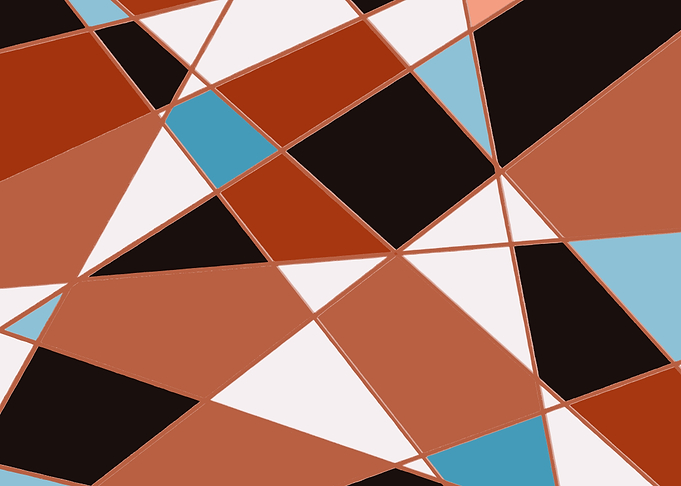 Abstract Geometric Pattern with Brown and Blue 31 by Kristalin Davis