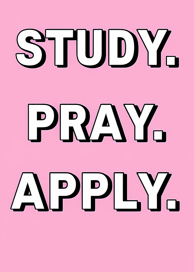 Study, Pray, Apply Pink Poster