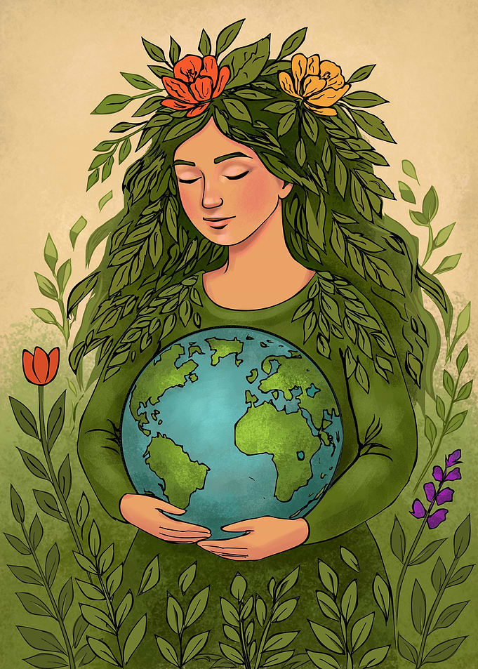 Earth Mother Holding the World