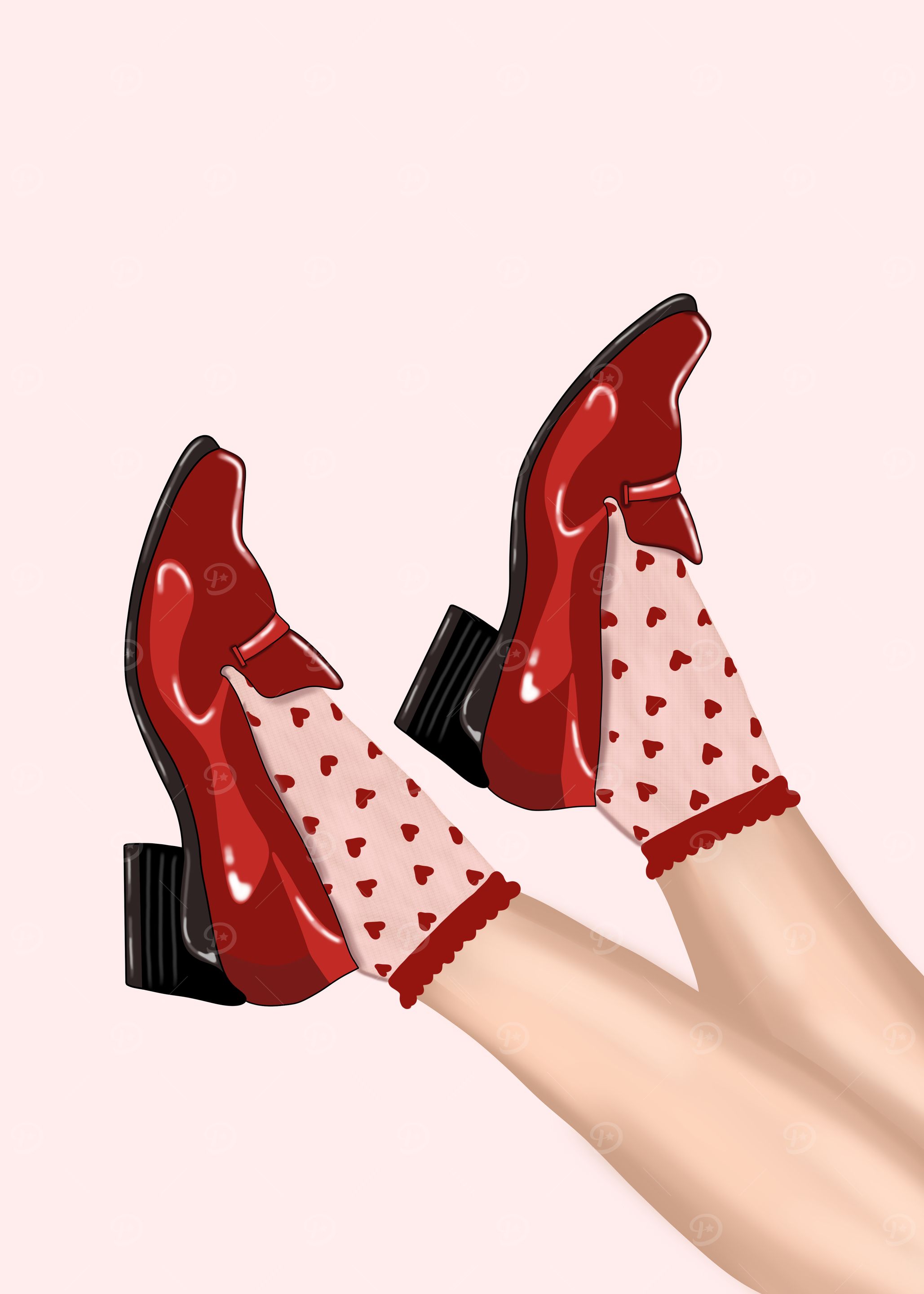 Fashion Red Loafers poster