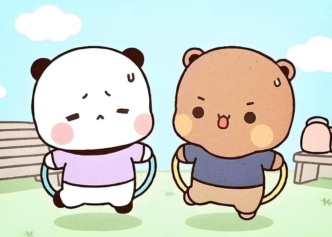 Cute Bears Hula Hooping