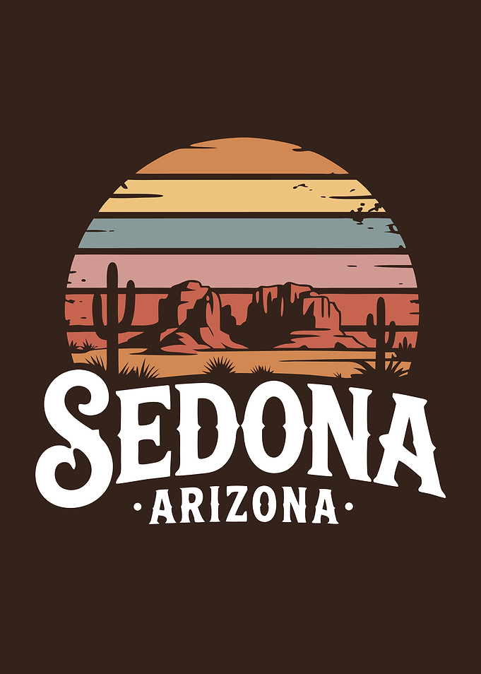 Sedona Arizona Retro Landscape Graphic