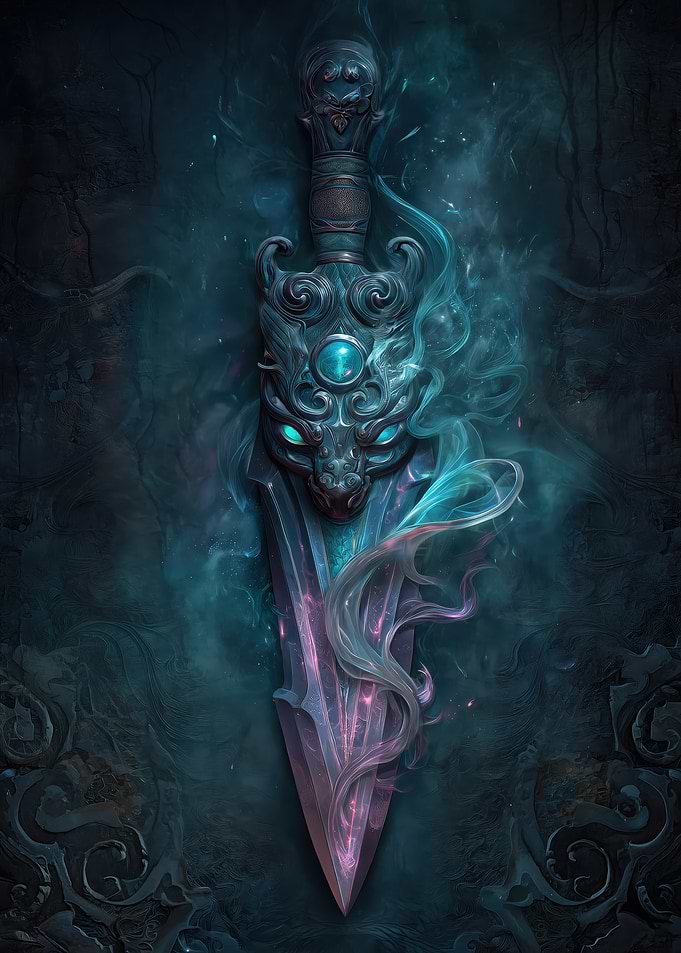 Mystical Dagger with Animal Head Hilt