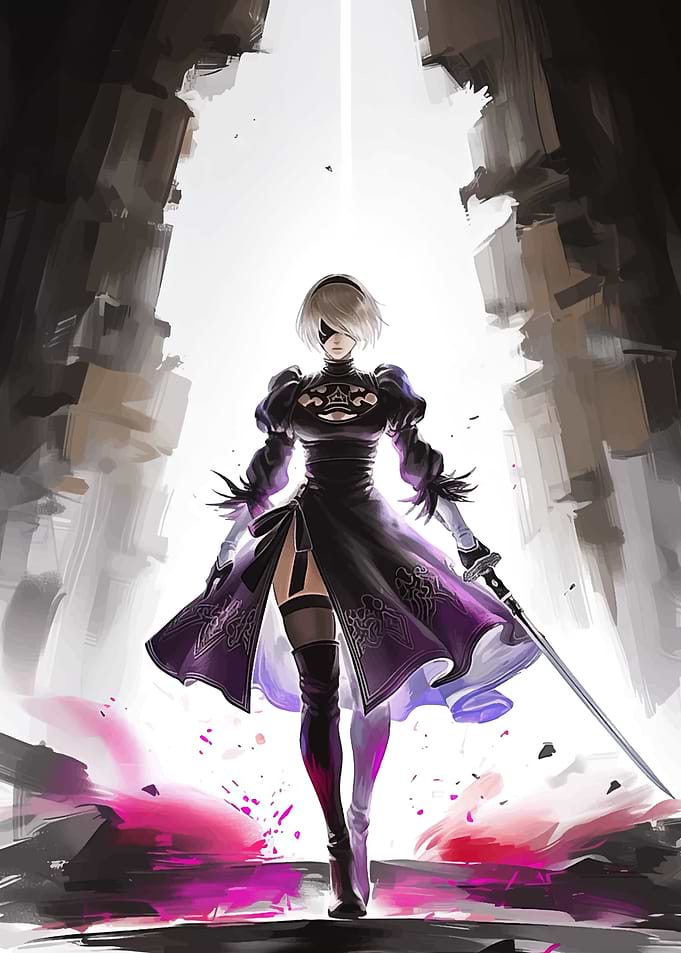 2B NieR Automata Digital Art