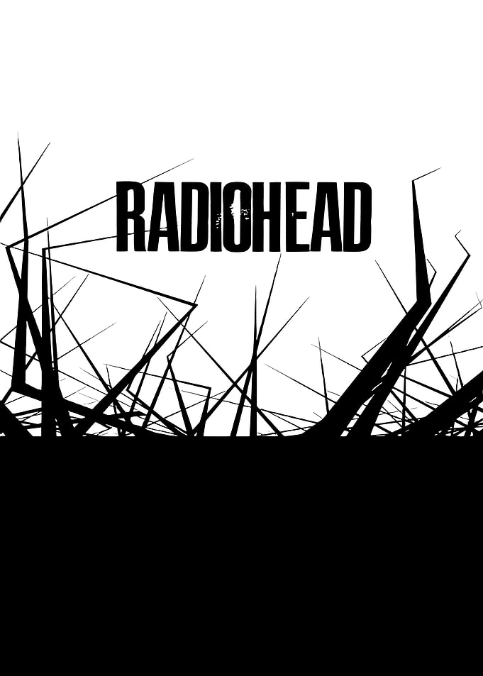Radiohead Black and White Abstract Art