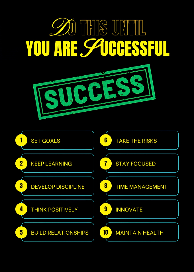 Motivational Success Guide on Black Background