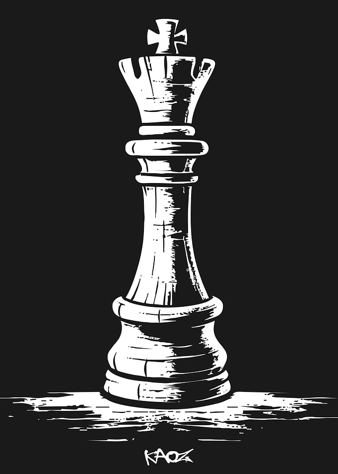 Chess King Piece Illustration