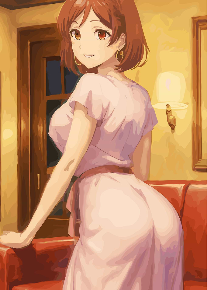 Anime Girl in Pink Dress