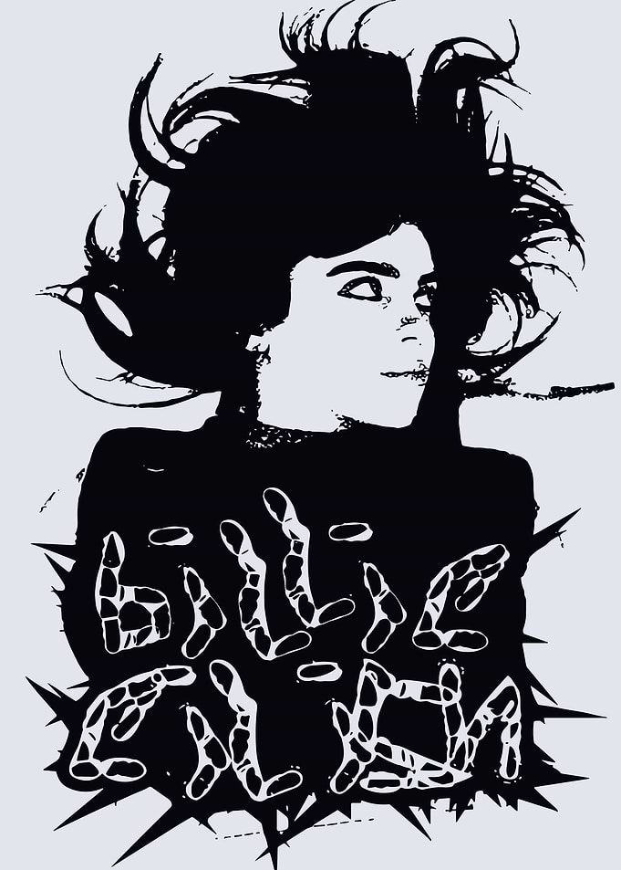 Billie Eilish Black and White Portrait