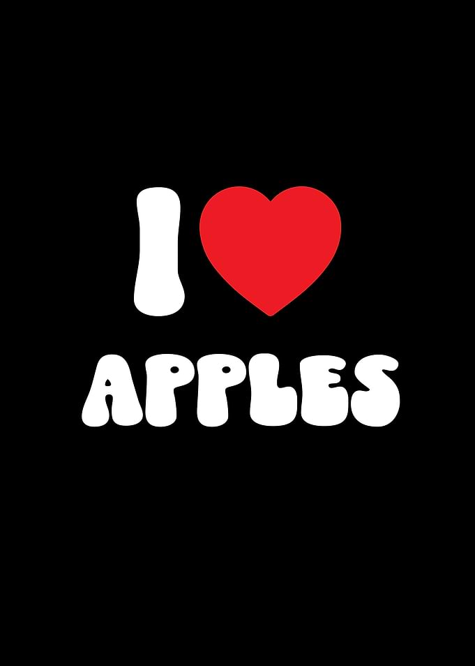 I Love Apples Graphic Fruit Design