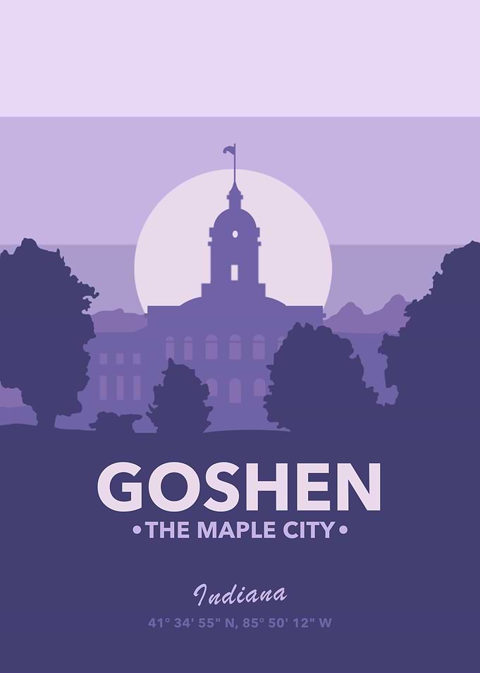 Goshen Indiana Minimalist Travel Poster