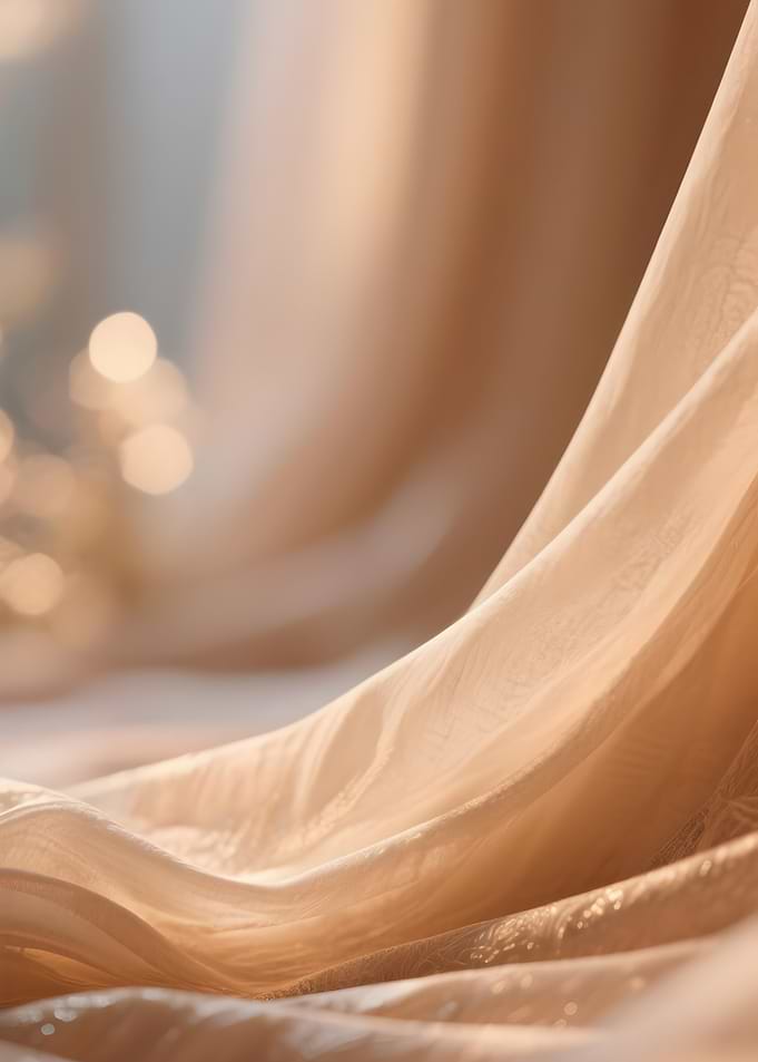 Elegant Peach Fabric Drape