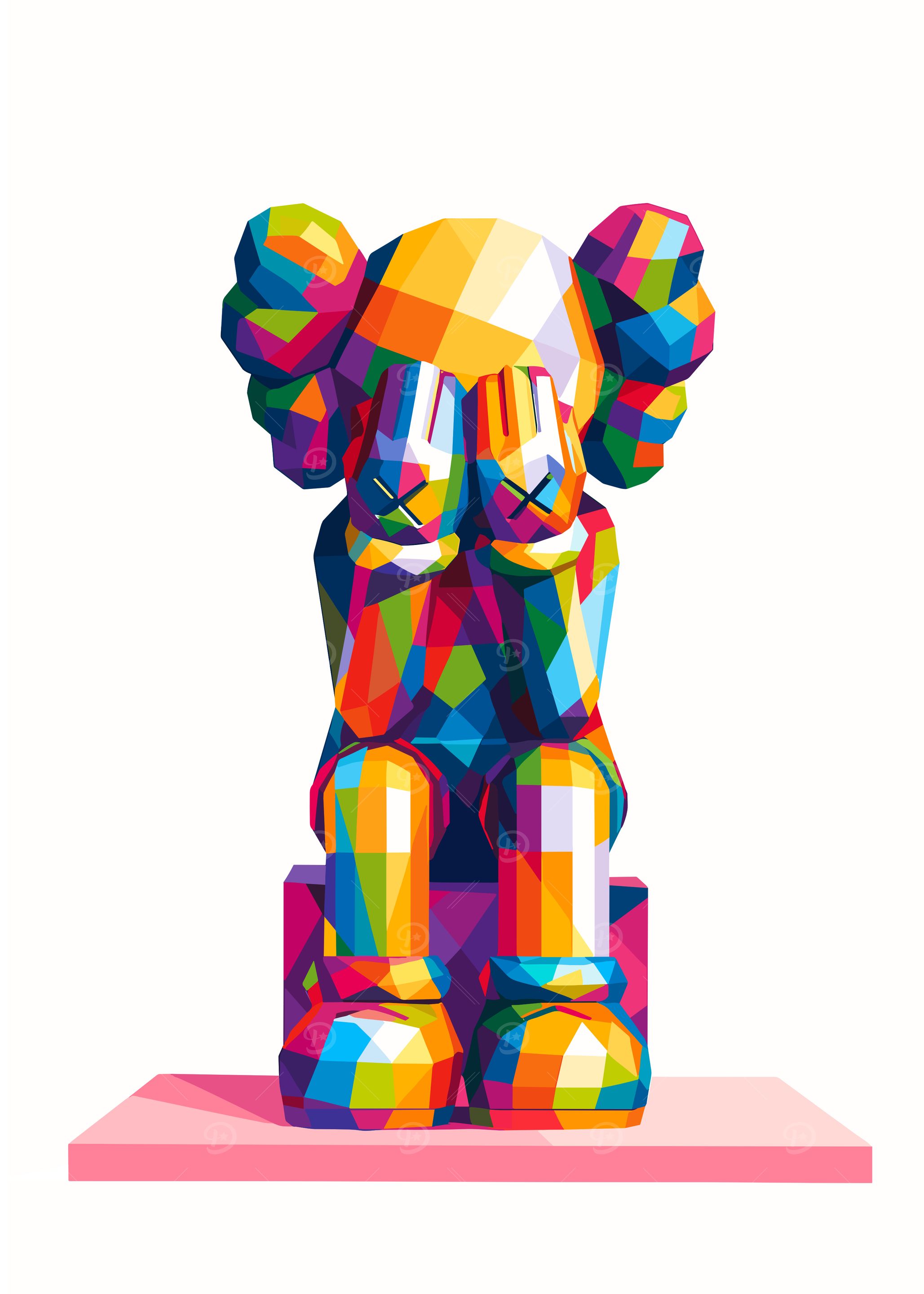Colorful KAWS Figure Pop Art