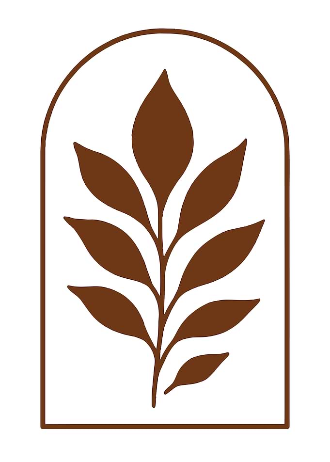 Brown Leaf in Archway Illustration