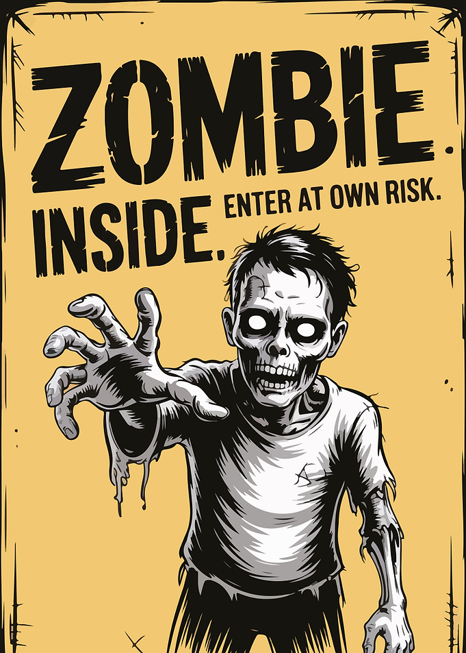 Zombie Inside Warning Poster