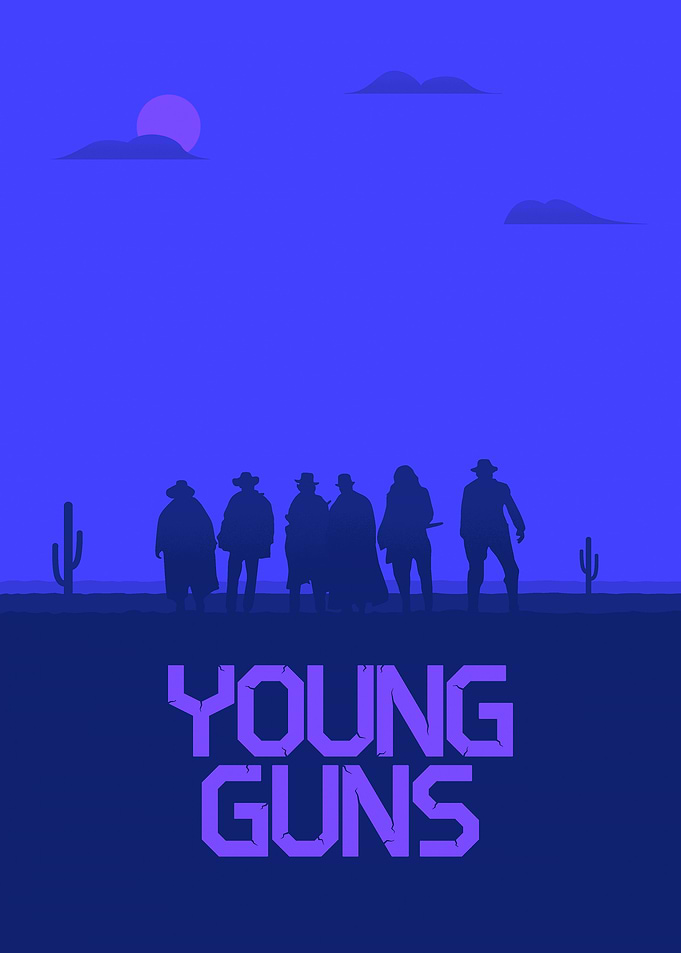 Young Guns Silhouette Poster
