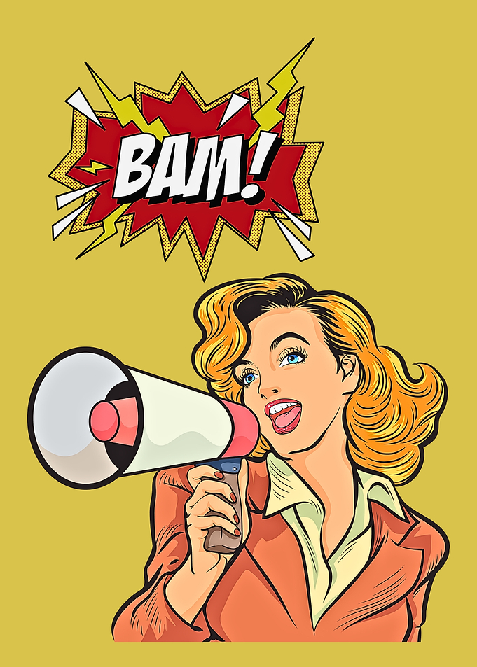 Pop Art Woman with Megaphone