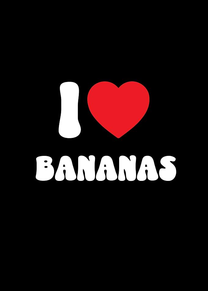 I Love Bananas Fruit Graphic