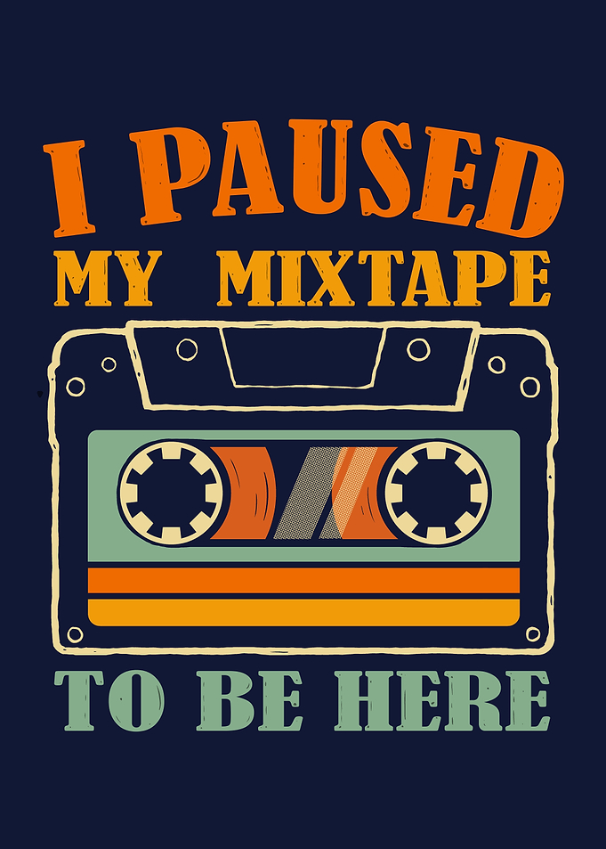 Paused Mixtape Retro Cassette Tape Design