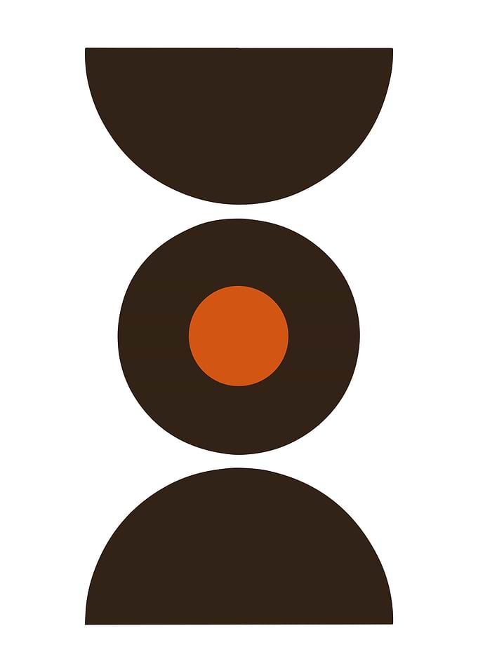 Abstract Geometric Shapes in Brown and Orange
