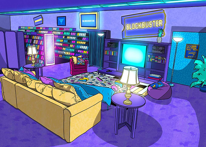 Retro VHS Movie Room